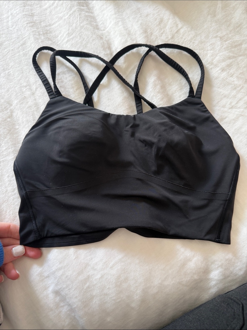 lululemon athletica Black like a cloud Strappy Sports Bra